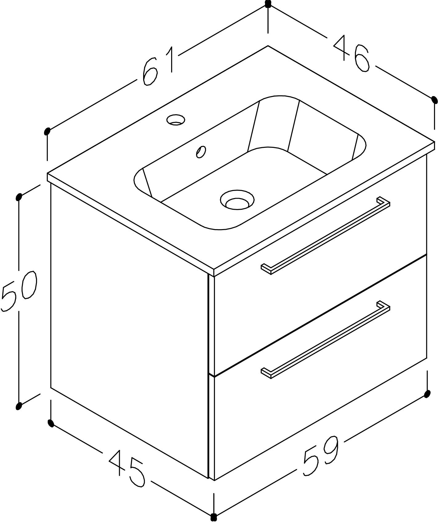 Basin and cabinet