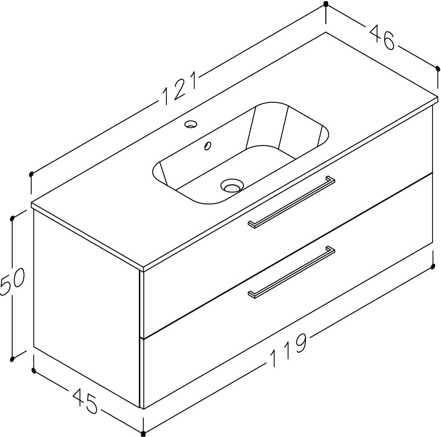 Basin and cabinet